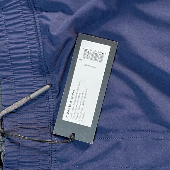 Rhone 7" Mako Short Unlined Navy 2XL Athletic Performance Gym Shorts Men's XXL - Picture 4 of 8